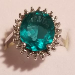 *Vintage Aquamarine Silver Ring
